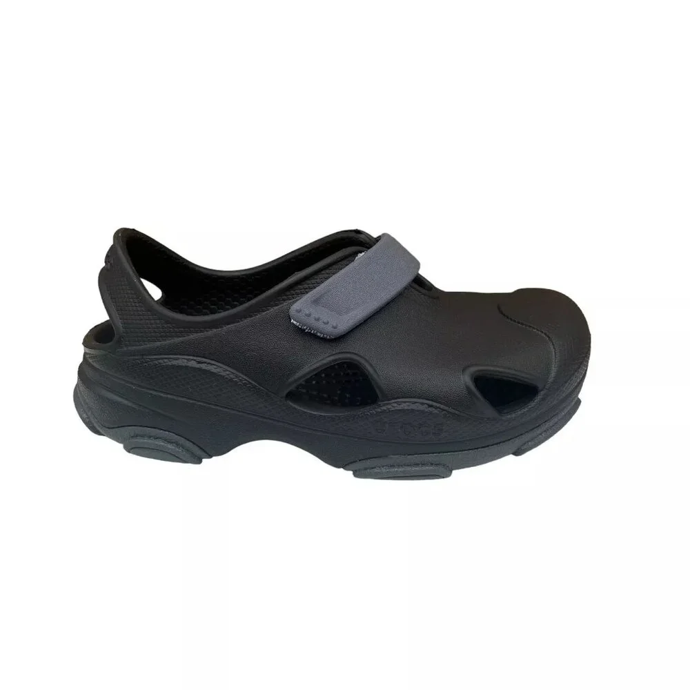 Crocs All Terrain Toddler Boys Fisherman Sandals Size 9 Black Closed Toe Slip-on